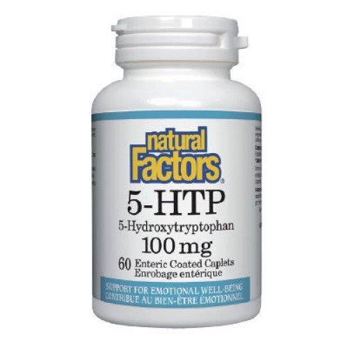 Natural Factors 5-HTP for Depression Stress and Fatigue 100 mg 60 Tablets
