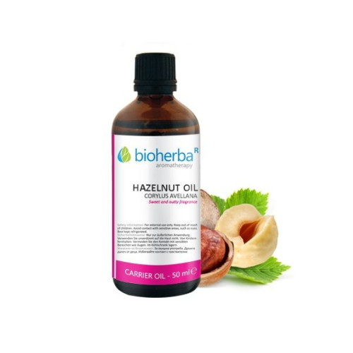 Bioherba Hazelnut Oil for All Skin Types with a Soothing Effect 1.69 fl oz (50 ml)