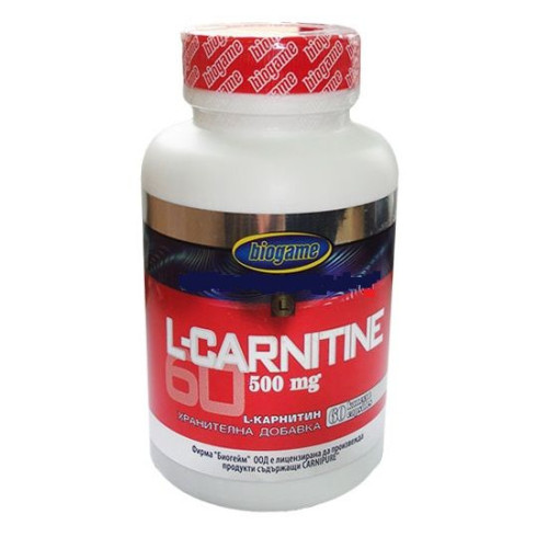 Biogame L-Carnitine for Burning Excess Fat and Endurance During Physical Activity 500 mg 60 Capsules