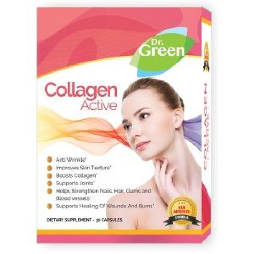Dr. Green Collagen Active Marine Collagen and Vitamin C for Healthy Hair Skin and Nails 30 Capsules