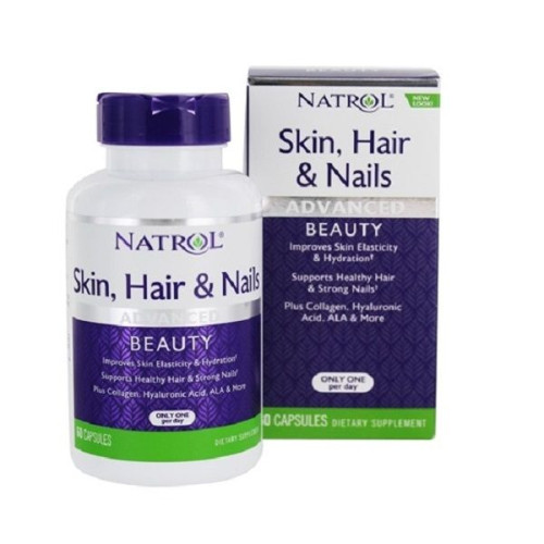 Natrol Skin Hair and Nails + Collagen for Smooth and Irresistible Skin Hair and Nails 60 Capsules