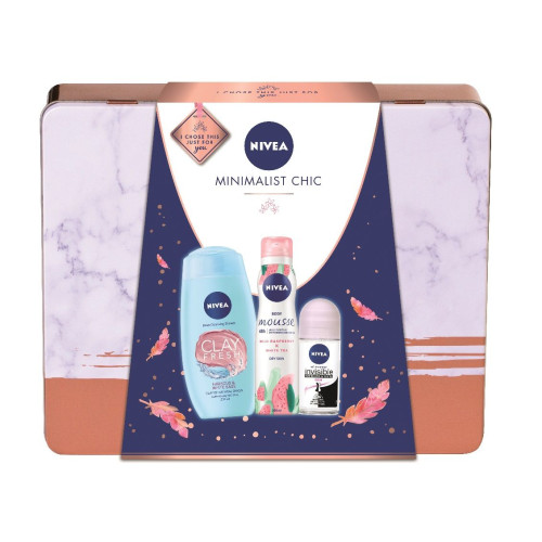 Nivea Minimalist Chic Promo Set Shower Gel Hydrating Foam Mousse + Roll-On Anti-Perspirant