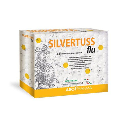 Abopharma Silvertuss Flu for Sore Throat and Cough with Propolis and Herbs 10 pcs