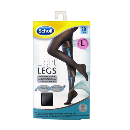 Scholl Light Legs Relief Tights for Swollen and Tired Legs 20 Den Black L