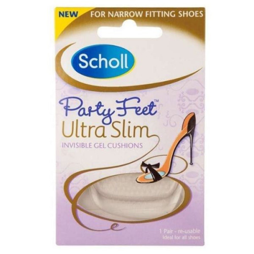Scholl Party Feet Ulstra Slim Silicone Insoles - Reusable Heel Cushions 1 Pair