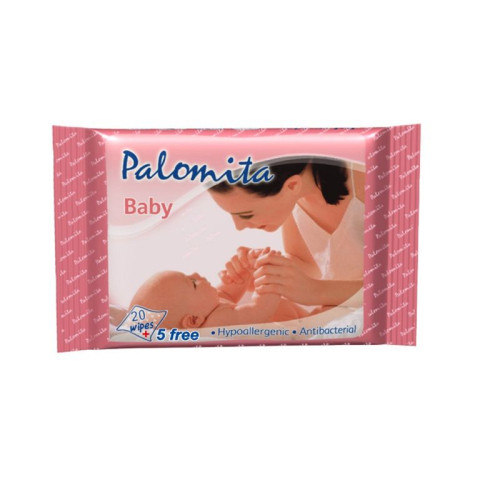 Palomita Antibacterial Baby Wipes with Refreshing Effect 25 pcs