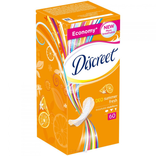Discreet Everyday Deo Summer Fresh Protective Daily Sanitary Pads Made of Breathable Fabric 60 pcs