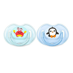 Philips Avent Classic Soft Silicone Pacifier for Boys 0-6 Months 2 pcs