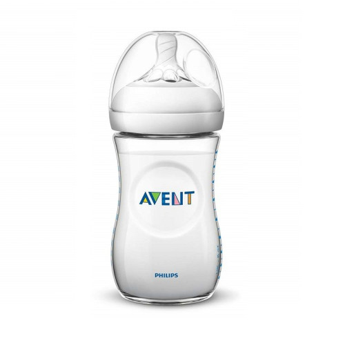 Philips Avent Natural Slow Bottle with 1-hole Teat for Children 1+ Months for Natural Sucking 8.79 fl oz (260 ml)