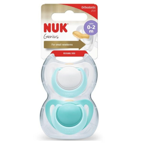 Nuk Genius Flexible Rubber Pacifier for Children 0-2 Months 2 pcs