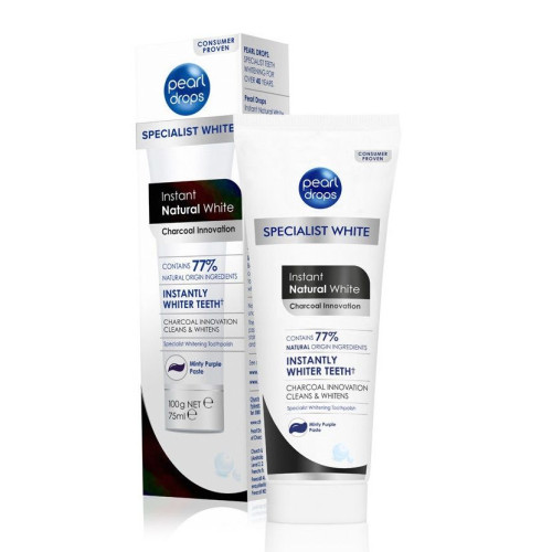 Pearl Drops Charcoal Daily Whitening Toothpaste with Activated Charcoal for a White and Bright Smile 2.54 fl oz (75 ml)
