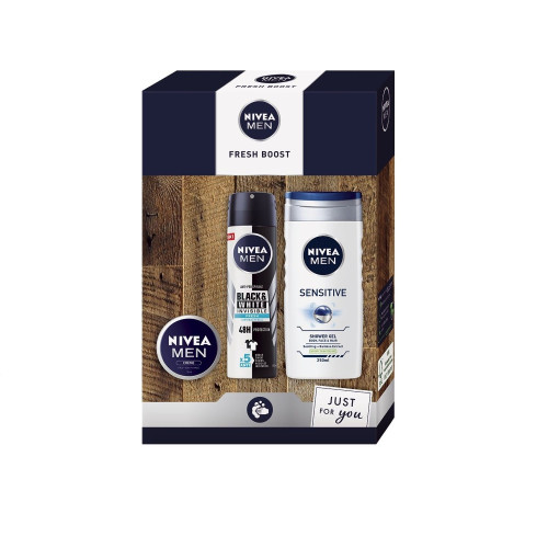 Nivea Men Skin Diver Set Men Anti-Perspirant Deodorant Body Shower Gel and Moisturizing Cream