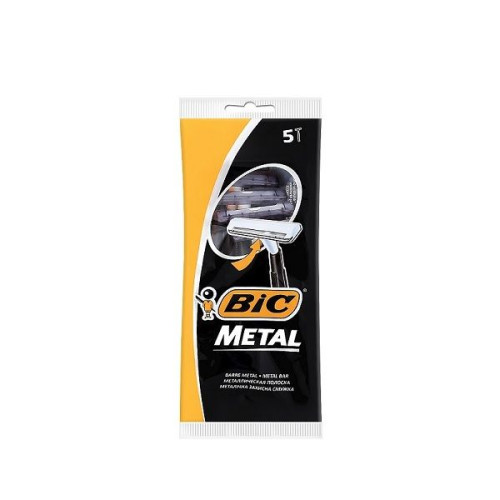 Bic Metal Classic Men's Razor with 3 Blades for a Smooth Shave 5 pcs