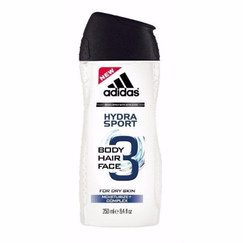 Adidas Hydra Sport Men's Hydrating Shower Gel for Hair and Body for Dry Skin 8.45 fl oz (250 ml)
