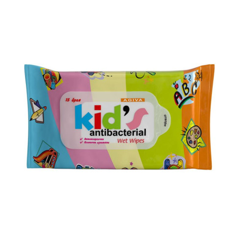 Agiva Antibacterial Wet Wipes for Children 15 pcs
