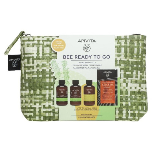 Apivita Bee Ready to Go Travel Set + Limited Edition Summer Toiletry Bag Gift