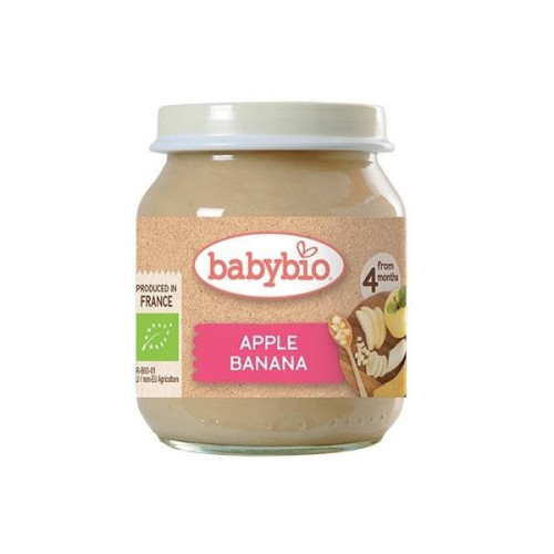 Babybio Apple and Banana Fruit Puree 4+ Months 4.59 oz (130 g)