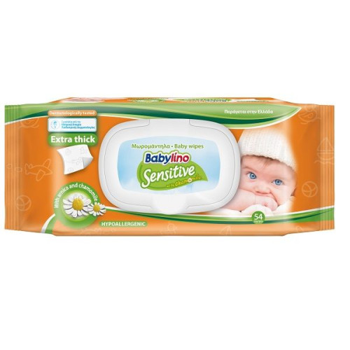 Babylino Sensitive Baby Wipes with Chamomile and Arnica 54 pcs