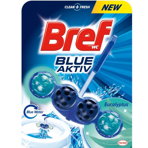 Bref WC Blue Active 4 Hard Toilet Block with Eucalyptus Scent 1 pc