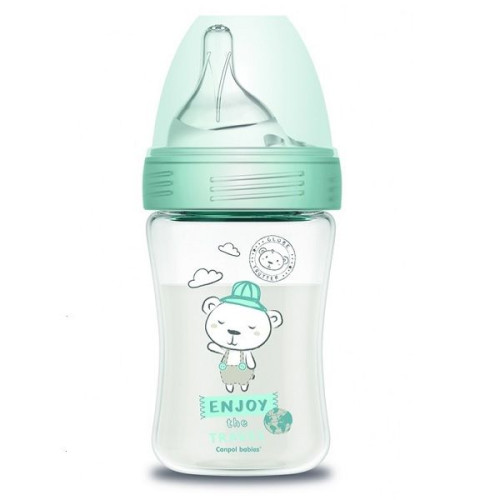 Canpol Babies Anti-colic Haberman Bottle for Children 0+ Months Green 8.79 fl oz (260 ml)