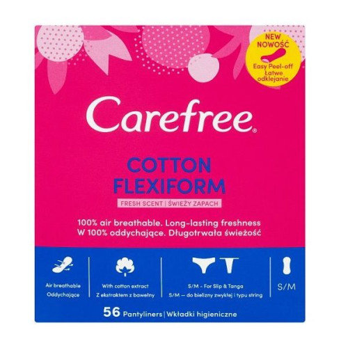 Carefree Flexiform Women's Daily Sanitary Pads 56 pcs