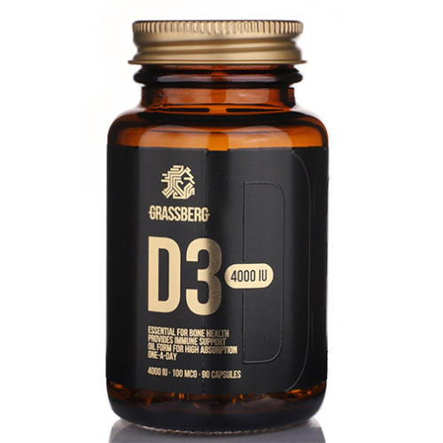Grassberg Vitamin D3 4000 i.u. 90 Softgel Capsules