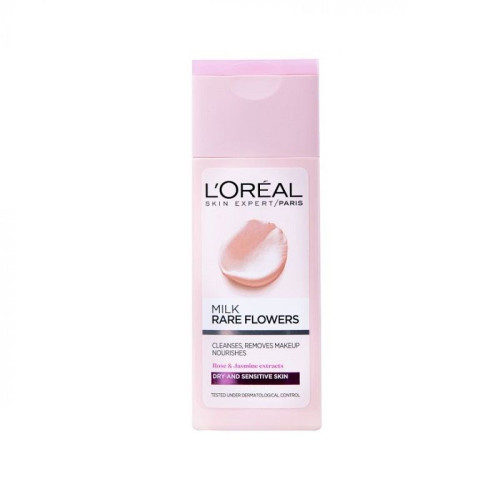 L'oreal Milk Rare Flowers Cleansing Milk for Dry and Sensitive Skin 6.76 fl oz (200 ml)