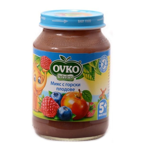 Ovko Fruit Puree Mix with Wild Berries for Children 5+ Months 6.7 oz (190 g)