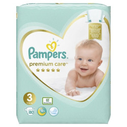 Pampers Premium Care 3 Baby Diapers 13.2-22 lb (6-10 kg) 80 pcs
