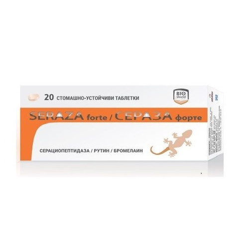 Bioshield Seraza Forte Reduces Pain and Swelling anti-inflammatory 20 Tablets