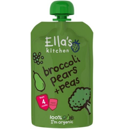 Ellas Kitchen Organic Baby Puree with Broccoli Pear and Spinach 4.23 oz (120 g)