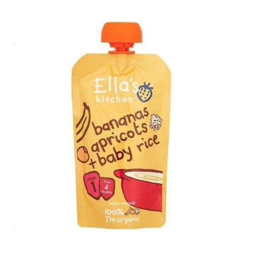 Ella's Kitchen Organic Rice Breakfast Puree with Banana and Apricot for Children 4+ Months 4.23 oz (120 g)