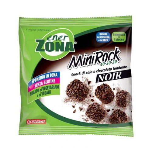 Enerzona Minirock Noir Dark Chocolate Soy Dessert with Dark Chocolate 0.85 oz (24 g)