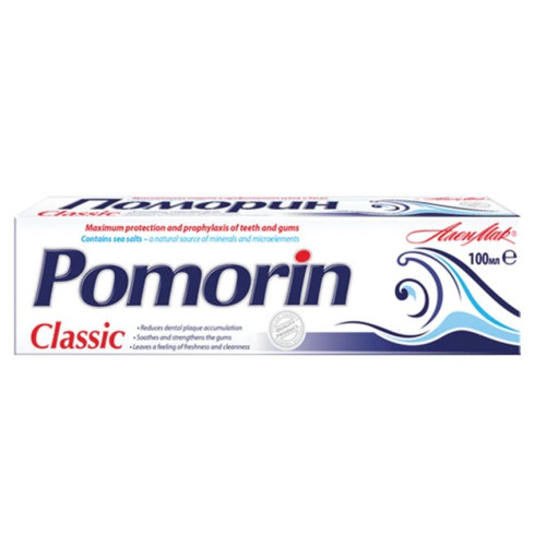 Pomorin Classic Toothpaste with Sea Salts for Comprehensive Care 3.38 fl oz (100 ml)