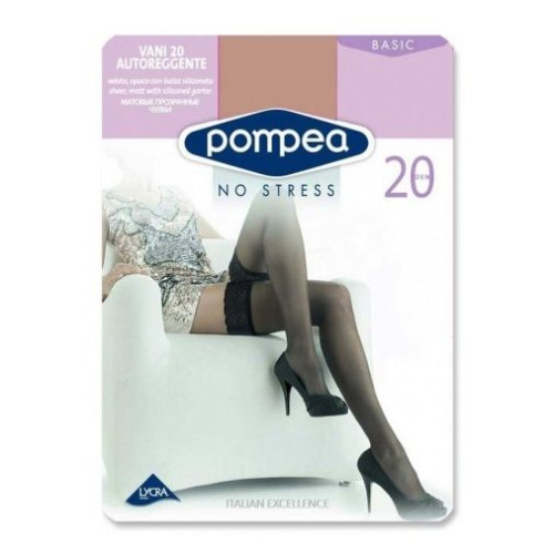 Pompea Basic Vani 20 Elegant Silicone Stockings for Women Color Claro Size S 1 pc