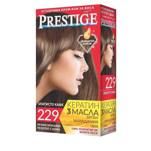 Prestige Long-Lasting Cream Hair Dye Color Golden Coffee 229