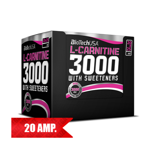 BioTech USA L-Carnitine 3000 Orange 0.85 fl oz (25 ml) 20 Ampoules