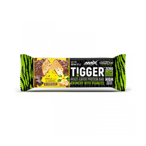 Amix Tigger Zero Bar Black Chocolate and Caramel 2.12 oz (60 g)