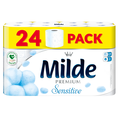 Milde Premium Sensitive Toilet Paper 24 Rolls