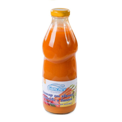 Ganchev Apple Carrot and Banana Nectar for Children 4+ Months 25.36 fl oz (750 ml)
