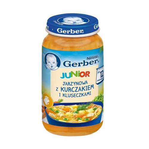Gerber Junior Vegetable Soup with Chicken and Macaroni for Children Aged 12 Months 2 1.76 oz (50 g)