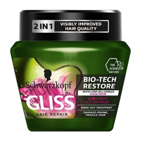 Gliss Bio-Tech Restore Restorative Mask for Fragile and damage-prone Hair 10.14 fl oz (300 ml)
