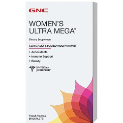GNC Women's Ultra Mega Extended Release Multivitamins for Women 90 Softgel Capsules