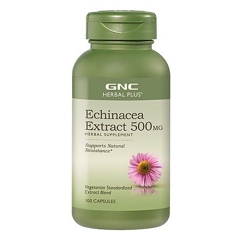 GNC Herbal Plus Echinacea Extract 500 mg 100 Capsules for Strong Immunity