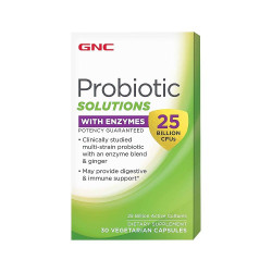 GNC Probiotic Solutions Probiotic with 25 Billion Bacteria + Enzymes 30 Capsules
