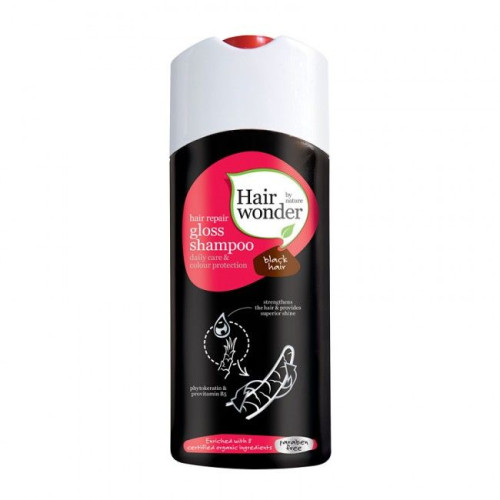 Hairwonder Hair Repair Gloss Restorative Shampoo for Long-Lasting Color for Black Hair 6.76 fl oz (200 ml)