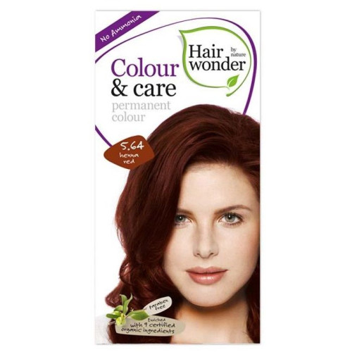 Hairwonder Color and Care Permanent Hair Dye Without Ammonia Color 5.64 Red Henna