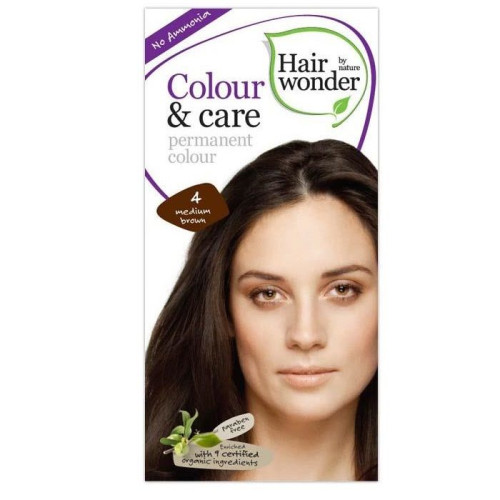 Hairwonder Color and Care Permanent Ammonia-Free Hair Dye Color 4 Medium Chestnut