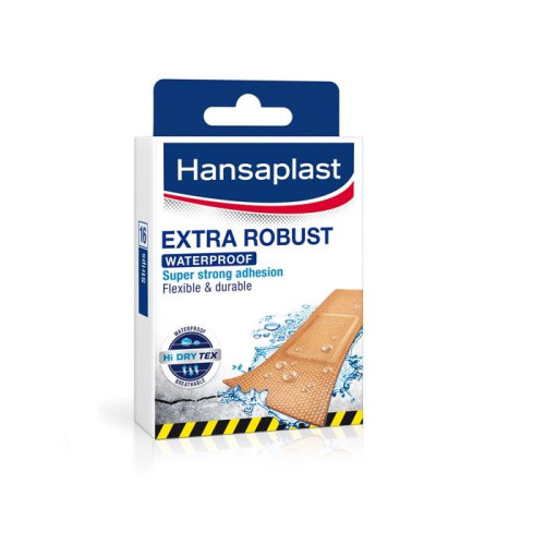 Hansaplast Extra Robust Waterproof Plasters for Wounds 16 pcs
