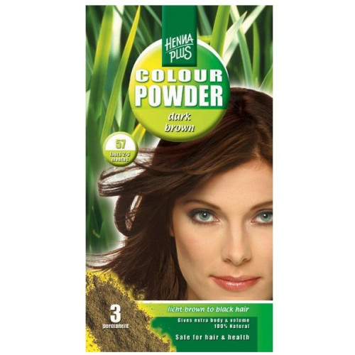 Hennaplus Color Powder Hair Henna Color 57 Dark Brown 3.53 oz (100 g)